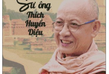 Tranh thêu chân dung Sư ông Thích Huyền Diệu – Vẻ đẹp tâm linh trong từng mũi chỉ