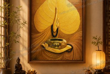 Tranh thêu chữ thập Lá Bồ Đề – Tâm An | Vẻ đẹp thiền định mang bình an đến không gian sống