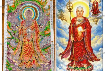 Tranh thêu Địa Tạng Vương Bồ Tát – Mẫu tranh Phật giáo ý nghĩa