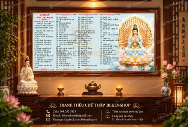 Tranh thêu chữ thập Chú Đại Bi Quan Âm Nghìn Mắt Nghìn Tay